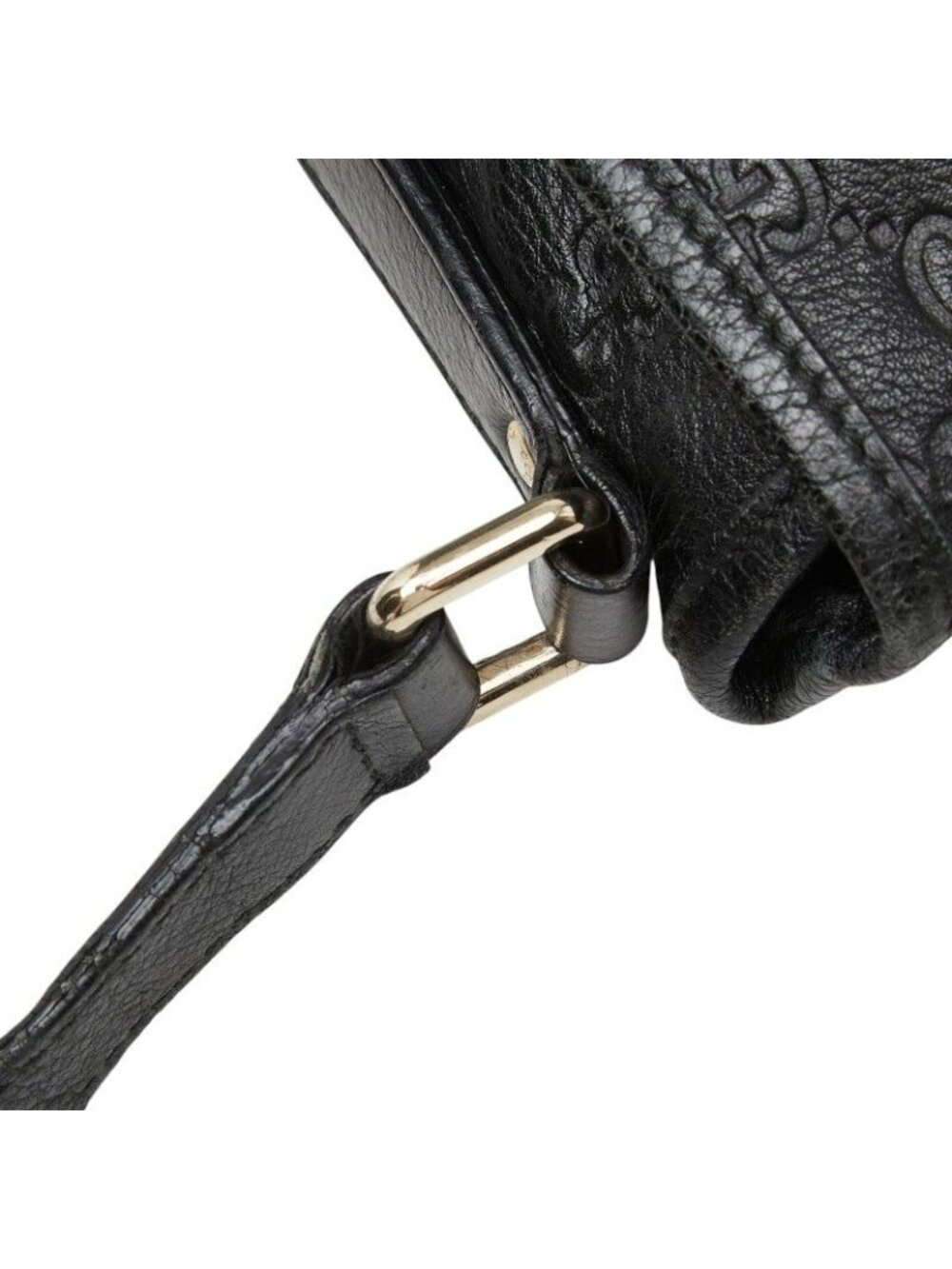 Gucci Guccissima Crossbody Shoulder Bag Black Leather - Picture 5 of 10